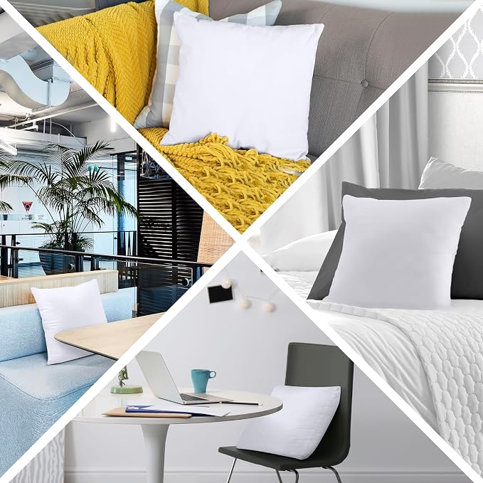 Utopia Bedding Throw Pillows, 20x20 Pillow Inserts, Pack of 1, White | Down Alternative Throw Pillow Inserts, Couch Pillows for Indoor Decor, Plush & Supportive, Decorative Cushion for Sofa, White