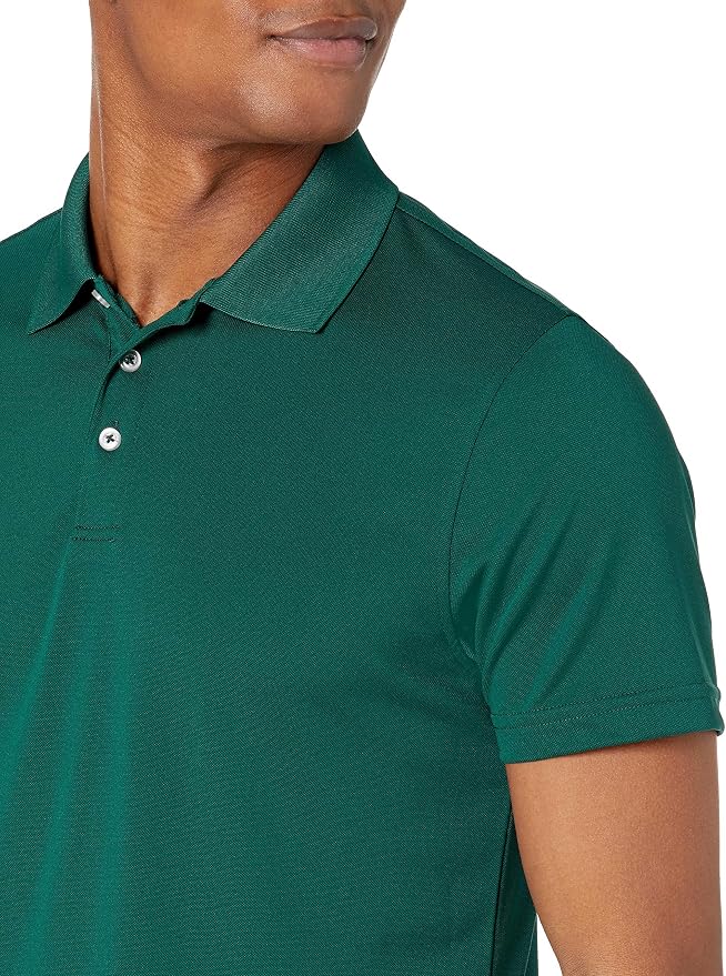 Amazon Essentials Men's Moisture Wicking Golf Polo Shirt, Short Sleeve, Slim-Fit, Quick-Dry, Active Wear