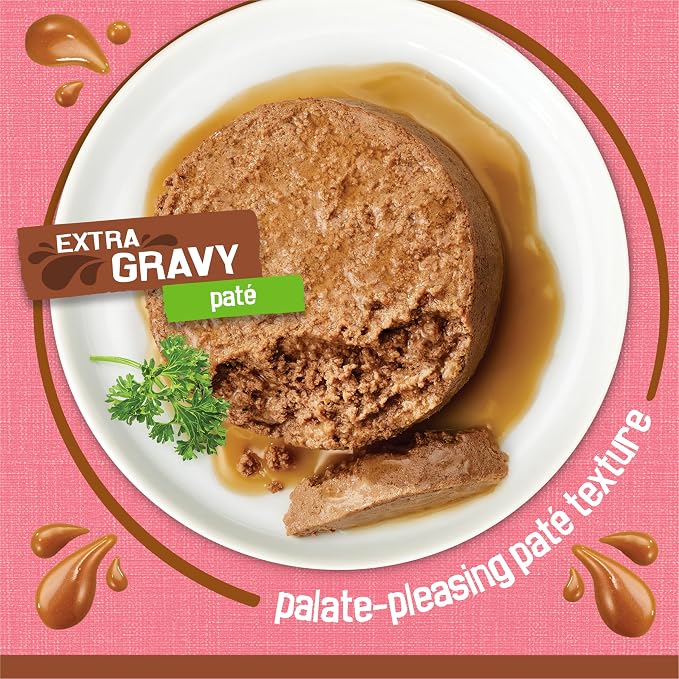 Friskies Purina Wet Cat Food Extra Gravy Pate with Salmon in Savory Gravy - 5.5 oz. Cans,(Pack of 48)