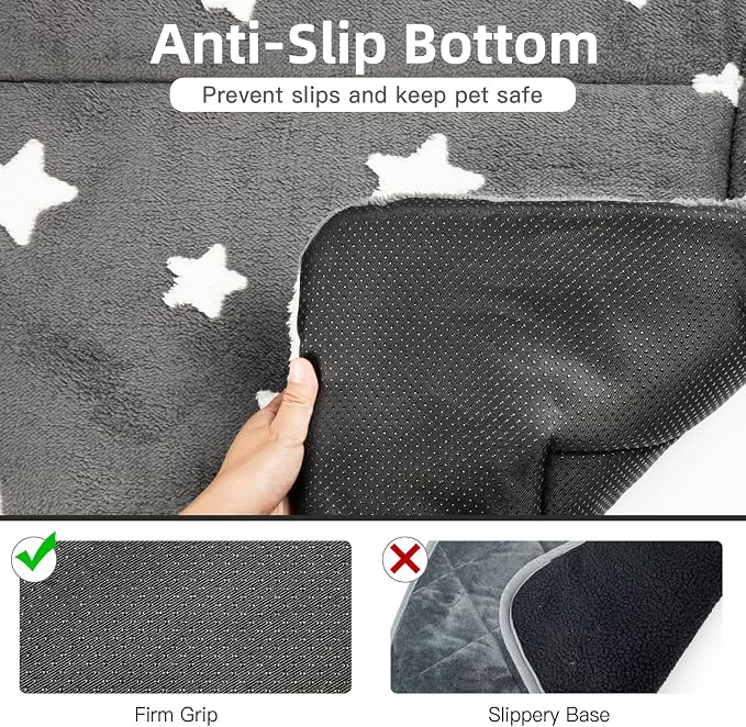 Mora Pets Dog Crate Pad Dog Bed for Crate Washable Flat Pet Kennel Mat Cute | Ultra Soft Dog Bed Mat, Crate Pad for Dog Cages Cozy Sleeping Liner, Pet Pillow Cushion Large Puppy Bed Anti Slip Grey 42x27