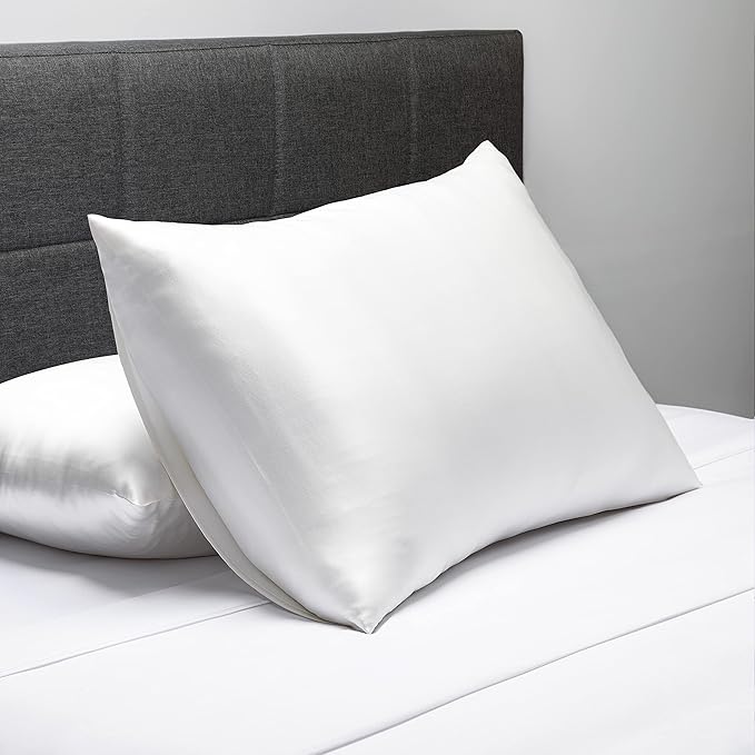 Fishers Finery 25mm 100% Pure Mulberry Silk Pillowcase (White Queen)