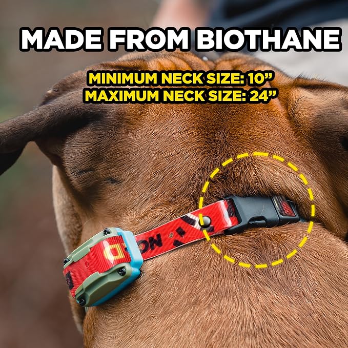 Dogtra Tom Davis Quick Release 3/4" Inch Strap with Buckle Waterproof Biothane for Remote Training E-Collar Easy Adjustable Comfortable for 280C 2.0 Receiver 28" - Red
