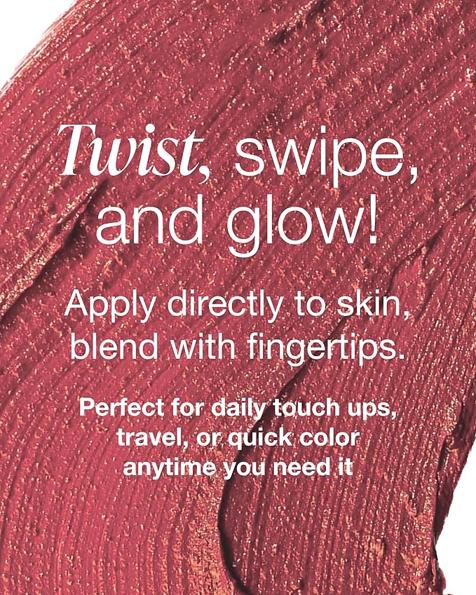 Mineral Fusion 3-in-1 Color Stick - Hydrating Tinted Cream Blush for Cheeks, Lip and Eye - Natural Multi Use Makeup (Berry Glow)