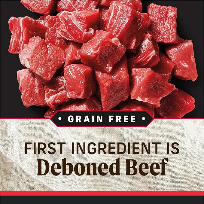 Merrick Grain Free Canned Dog Food, Beef Lamb Bison, 12.7 oz, Pack of 12 | Premium pate crafted without poultry, corn, or wheat; natural beef, lamb, and bison recipe with added vitamins and minerals