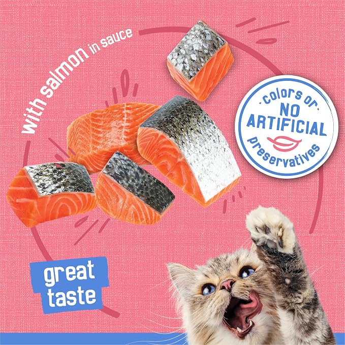 Friskies Purina Shreds with Salmon in Sauce Wet Cat Food - 5.5 oz. Cans (Pack of 48)