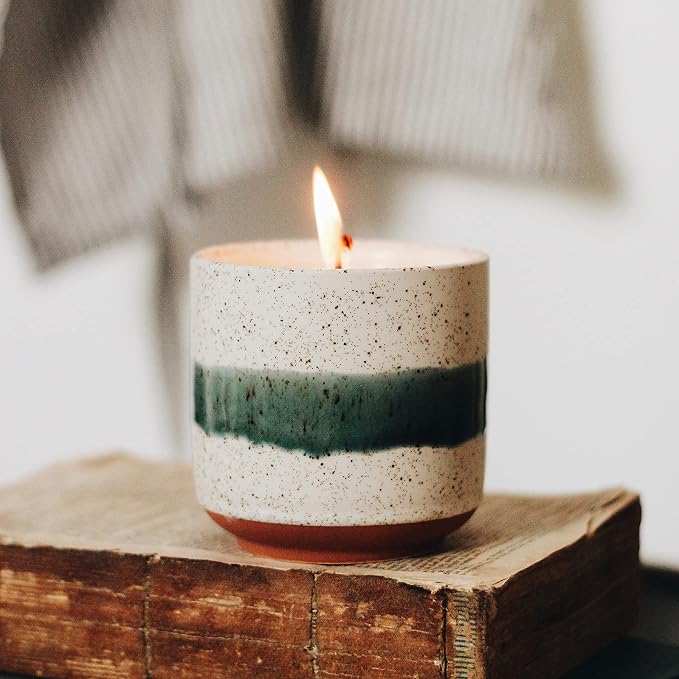 Hyggelight - The Growing Candle, Chai Scented, 8.5oz Ceramic Pot, Aromatherapy Candles for Home, 100% Soy, Edith