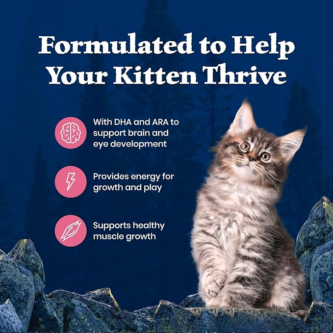Blue Buffalo Wilderness Salmon Kitten Dry Cat Food, Grain-Free, 5 lb | High Protein, Real Salmon #1 Ingredient, DHA & ARA for Brain and Eye Development, Antioxidant-Rich LifeSource Bits