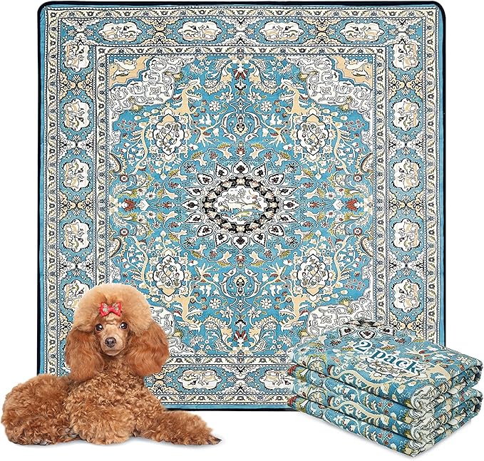 Washable Pee Pads for Dogs, Reusable Puppy Pads 48"x 48" 2 Pack | Leak-Proof, Super Absorbent Potty Training Pads With Non-Slip Backing For Crates, Floor, Playpen, Whelping & Furniture