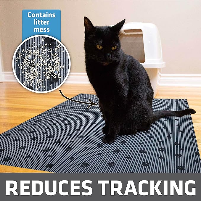 Drymate Cat Litter Box Mat, Litter Trapping Mat, Dark Grey, 28x36 XL | Waterproof, Urine-Proof, Absorbent, Machine Washable, Soft on Paws, Contains Mess, Protects Floors, Kitten Supplies, USA Made