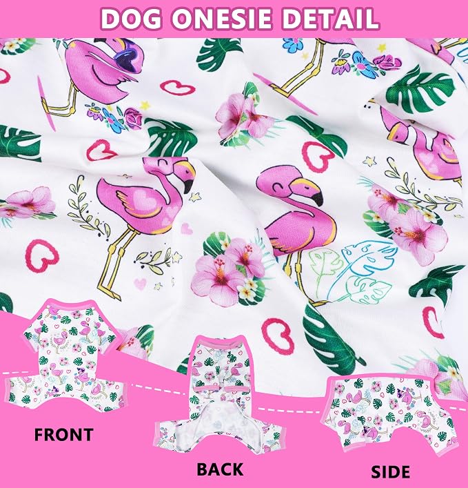 Dog Pajamas Summer Dog Clothes for Small Medium Dogs Boy Girl Doggy Pjs Cute Doggie Onesie Breathable Puppy Clothes Soft Stretchy Cat Pet Outfit (Pink, X-Small)