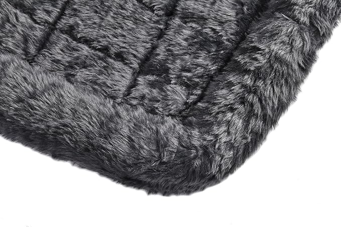 MidWest Homes for Pets QuietTime XXS Dog Bed - Gray Faux Fur Bolster, Ultra-Soft and Machine Washable, Fits 18-Inch Crates and Carriers, for Small Dogs and Cats