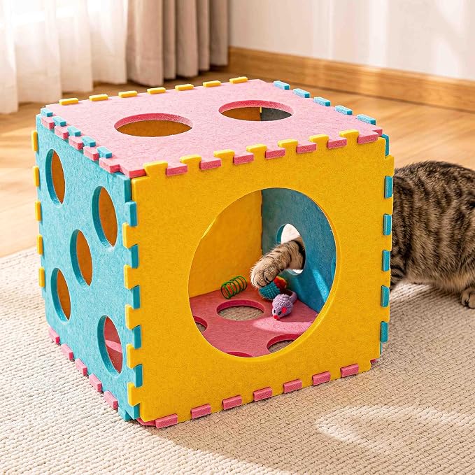 41 Pcs Interactive Cat Toys for Indoor Cats, Kitten Toys | with Soft Pillow, Catnip Toys, Chew Rope, Feather Wand, Springs, Balls, Cat Gifts