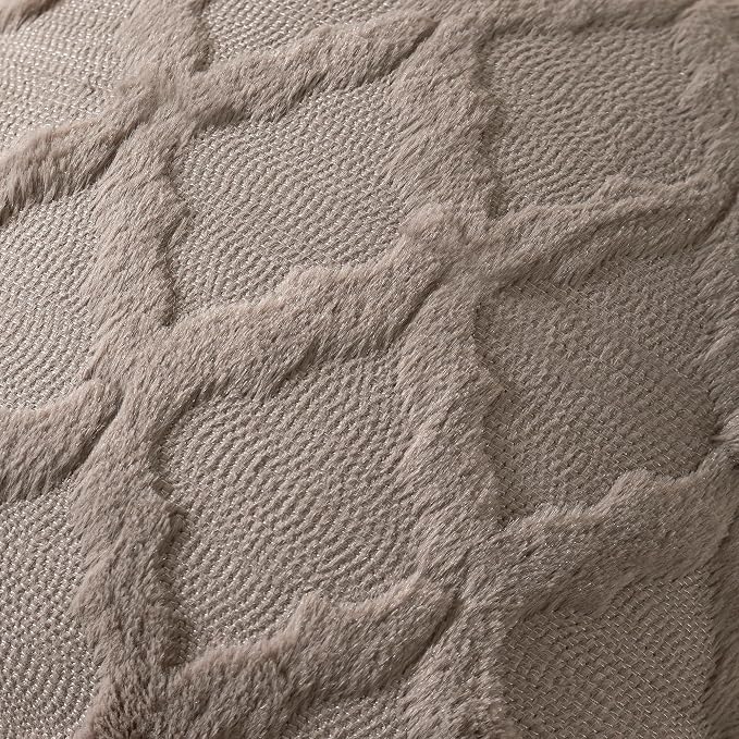Set of 2 Soft Moroccan Throw Pillow Covers 12x20 Inch Plush Boho Decorative Pillow Cover Accent Cushion Case for Couch Sofa Bed, Deep Grey
