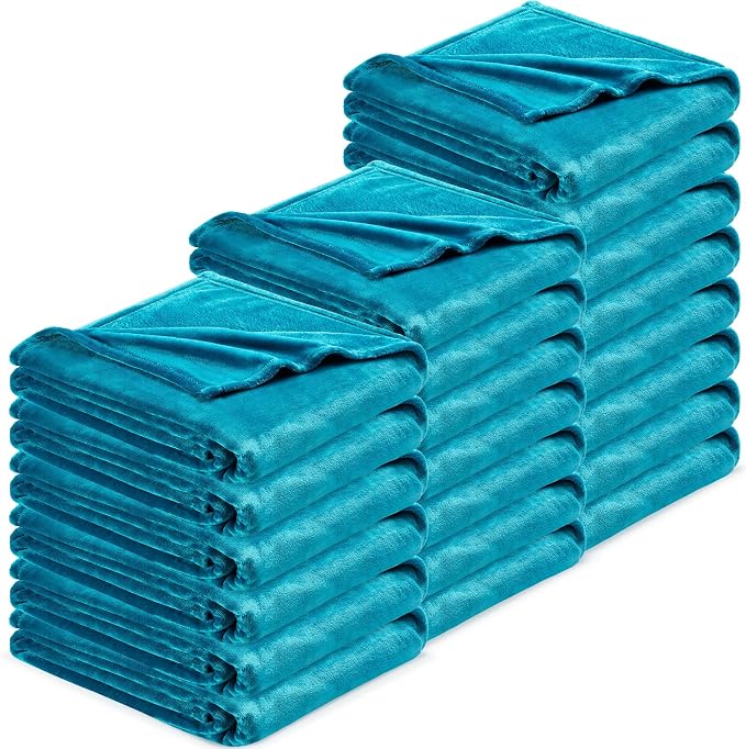 DREAMNINE Pack of 21 Soft Fuzzy Fleece Throw Blanket for Couch Sofa 50" x 60", Decorative Solid Lightweight Velvet Blankets for Chair, Cozy Accent Shaggy Plush Flannel Blanket for Bedroom, Teal