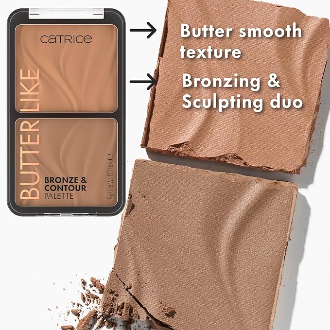 Catrice Butter Like Bronze & Contour Palette | 2-in-1 Ultra-Blendable Bronzer & Contour Duo | Buttery Powder Texture | Vegan & Cruelty Free (020 | Shape It My Way)