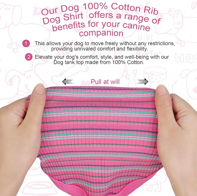 Elevate Your Pet's Comfort and Fashion: Premium 100% Cotton Rib Dog Shirt Vest for Small Breeds Like Chihuahuas, Yorkies, and Puppies .Year-Round Style with Tank-Style Puppy Attire White XX-Small