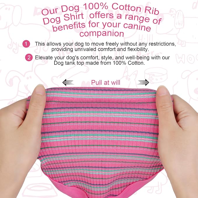 Elevate Your Pet's Comfort and Fashion: Premium 100% Cotton Rib Dog Shirt Vest for Small Breeds Like Chihuahuas, Yorkies, and Puppies .Year-Round Style with Tank-Style Puppy Attire Ginger XX-Small