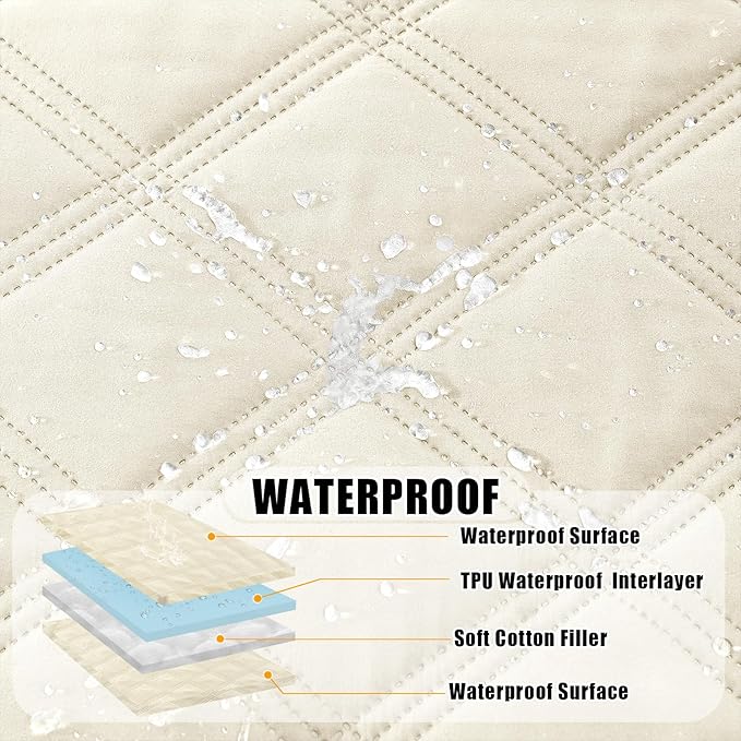 Smiry Waterproof Dog Bed Cover, Reversible Pet Blanket for Sofa Couch | Soft Washable Dog Blanket, Leakproof Couch Cover for Dogs Cats & Furniture Protection, 68x82, Beige/Beige