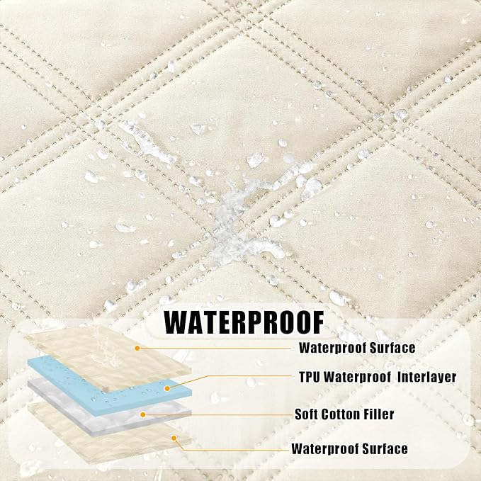Smiry Waterproof Dog Bed Cover, Reversible Pet Blanket for Sofa Couch | Soft Washable Dog Blanket, Leakproof Couch Cover for Dogs Cats & Furniture Protection, 30x53, Beige/Beige