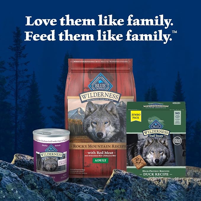 Blue Buffalo Wilderness Trail Treats Duck Crunchy Dog Biscuits, 36 oz | Real Duck #1 Ingredient, High Protein & Grain-Free Dog Snacks, Great for Training, No Artificial Preservatives