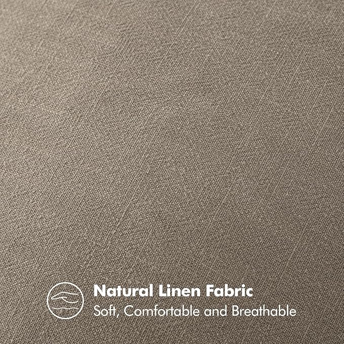 MIULEE Decorative Linen Pillow Covers 18x18 Inch Tan Taupe | Boho Farmhouse Neutral Couch Throw Pillows for Bed, Pack of 2 Accent Modern Pillowcases, Sofa Livingroom Home Decor