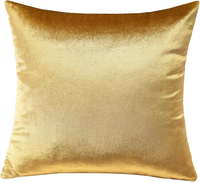Artscope Luxury Velvet Pillow Covers Super Soft Decorative Rectangle Throw Pillow Covers Case Cushion Covers for Sofa Couch Bedroom Car Decor 24x24 Inch Shimmery Gold
