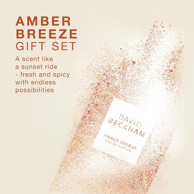 David Beckham Amber Breeze Giftset, 3.3 fl oz Amber Breeze EDP + 5 fl oz Shower Gel, Notes of Bargamot, Lavender, and Wood, Men's Fragrance, Long Lasting, Everyday Fragrance