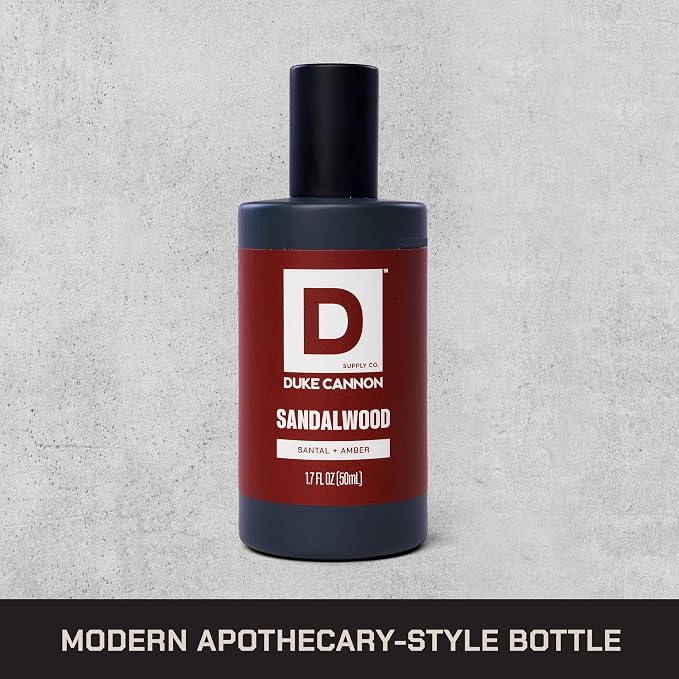 Duke Cannon Proper Cologne for Men, Sandalwood (Santal + Amber), Long-Lasting Eau de Parfum, 1.7 fl oz (Pack of 2)