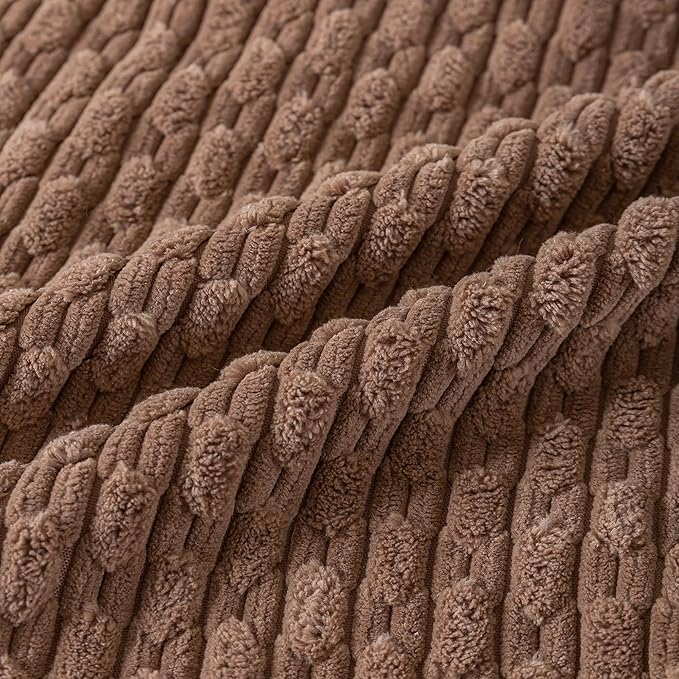 Set of 4 Beige Brown Coffee Decorative Throw Pillow Covers 22x22 Inch Corduroy Pillow Covers for Bed Couch Sofa Living Room Soft Square Cushion Cases