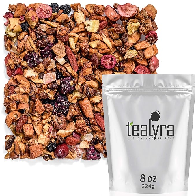 Tealyra - Tropical Harvest - Fruity Herbal Loose Leaf Tea - Dragon Fruit - Sea Buckthorn - Goji - Pineapple - Cranberry - Caffeine Free - Hot or Iced - 224g (8-ounce)