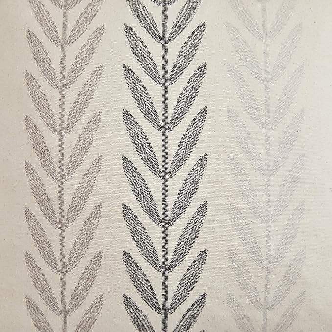 Farmhouse Leaves Throw Pillow Covers Set of 2, 22x22in Mixed Grey | 100% Organic Cotton, Rustic Accent Print Pillow Case, Pastoral Decorative Cushion Covers for Sofa Bed Living Room Home Decor