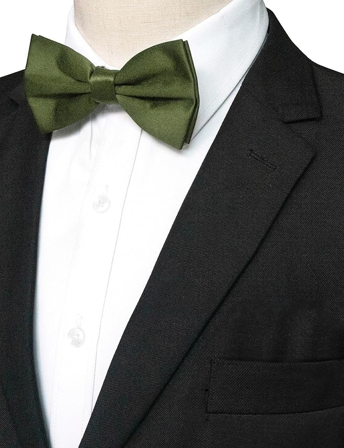 JEMYGINS Solid Color Pre-tied Bow Tie Adjustable Bowtie for Men