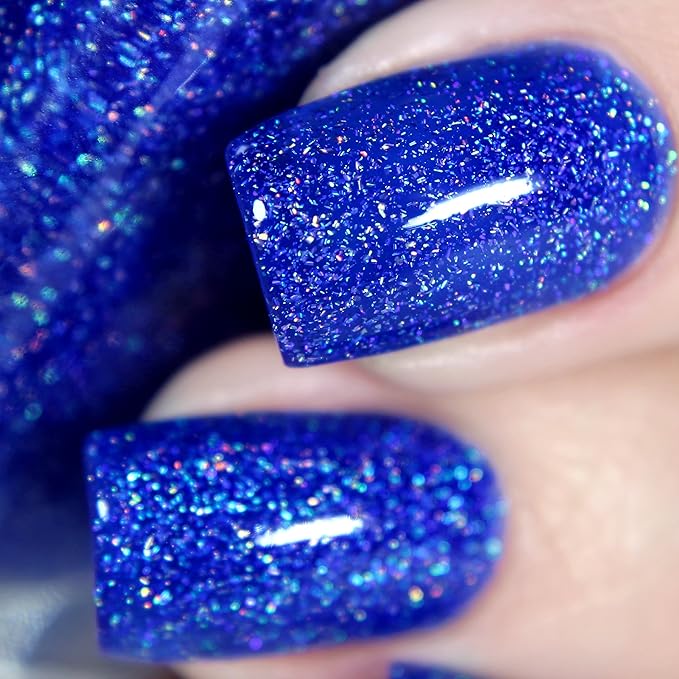 ILNP Good Vibes - Vivid Cobalt Blue Holographic Sheer Jelly Nail Polish