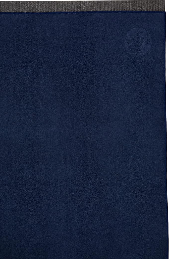 Manduka Yogitoes Hot Yoga Mat Towel - 71" | Moisture Activated Grip | Patented Silicone Nubs | Highly Absorbent, Durable & Easy Care | Made from Recycled Materials | 71 x 24 Inches | Midnight