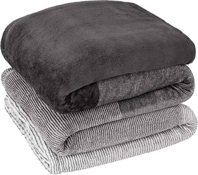 PAVILIA Gray Ombre Fleece Throw Blanket for Couch Sofa Bed, 60x80 Twin | Gradient, Soft Plush Flannel Fleece, Lightweight Accent Blanket, Warm All Season, Machine Washable, Cozy Decor Gift