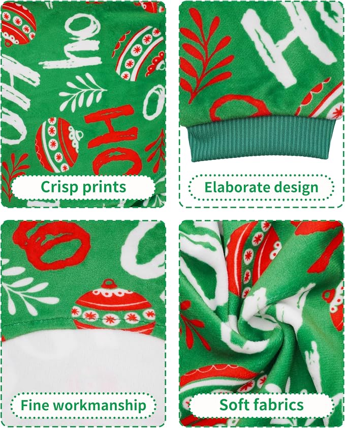 PET SHOW 4 Pack Christmas Velvet Dog Pajamas for Large Dogs | Soft stretchy dogs onesies,boy girl pjs with sleeve,holiday jumpsuit costume for pets,XL