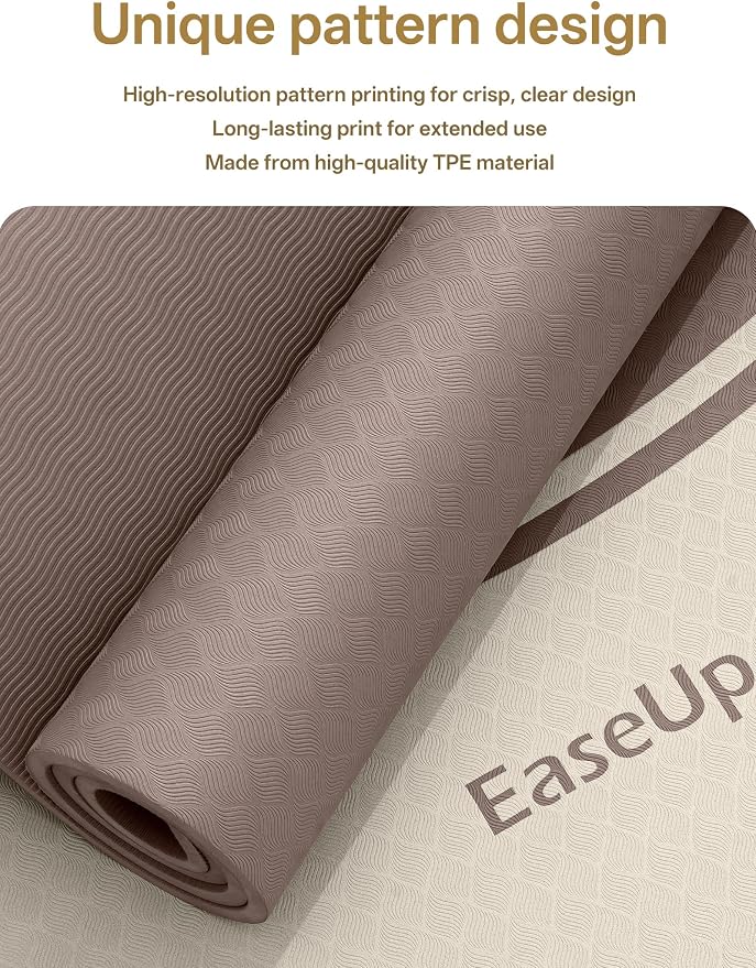 EaseUp Extra Thick Yoga Mat -2/5 inch (10MM), 72.8x31.5" Extra Long-Wide, Professional TPE Non-slip yoga mats for Yoga,Exercise, Workout,Pilates and Fitness, with strap