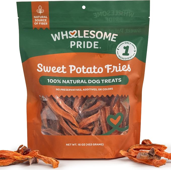Wholesome Pride Sweet Potato Fries Healthy Dog Treats, 1 Ingredient, 16 oz