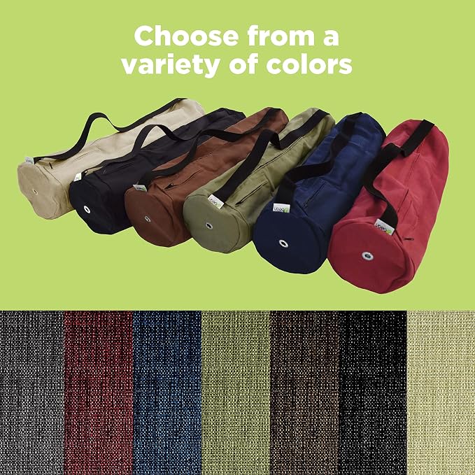 Natural Hemp Fabric Yoga Mat Bag with Shoulder Strap - Lightweight and Durable Gym Bag to Carry the Extra Large Mat Sizes - Ideal for Yoga, Pilates & Fitness Equipment - Made in USA, 8" X 32"