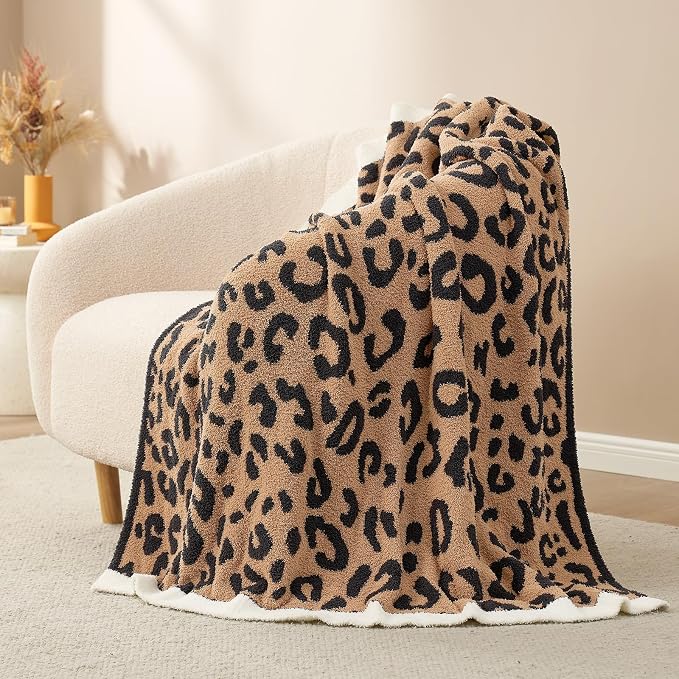 Snuggle Sac Ultra Soft Blanket Black Leopard Twin Size - Reversible Oversized Cheetah Bedding Blanket, Plush Throw Blankets for Bed, Sofa, Couch, Black Leopard, 60x80 inches