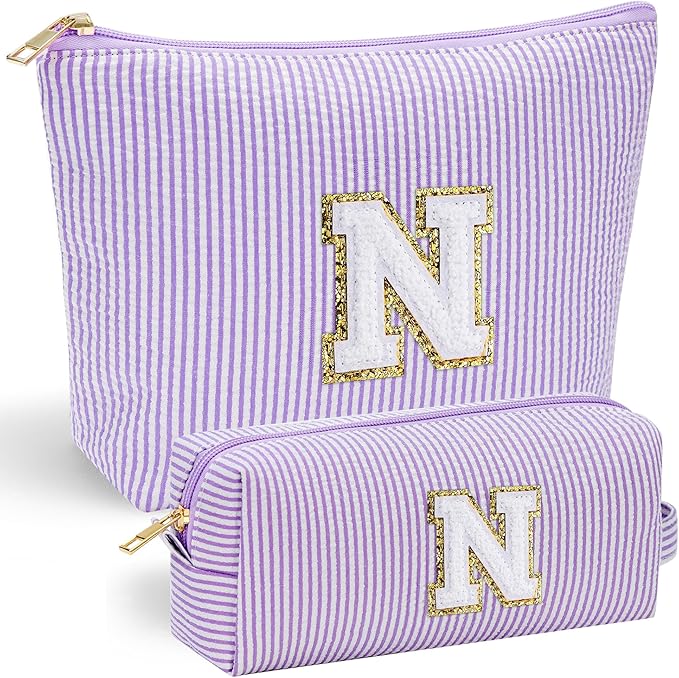 YOOLIFE Stocking Stuffers For Teen Girls Christmas Gifts For Teenage Girls Initial Makeup Bag | Cosmetic Travel Toiletry Bag | 9 10 11 12 13 14 15 Years Old | Teen Girl Gifts Trendy Stuff N
