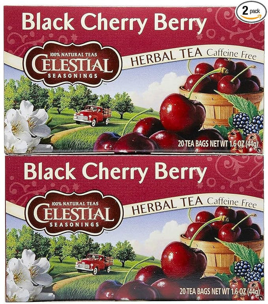 Celestial Seasonings Black Cherry Berry Tea Bags, 20 Count (Pack of 2)
