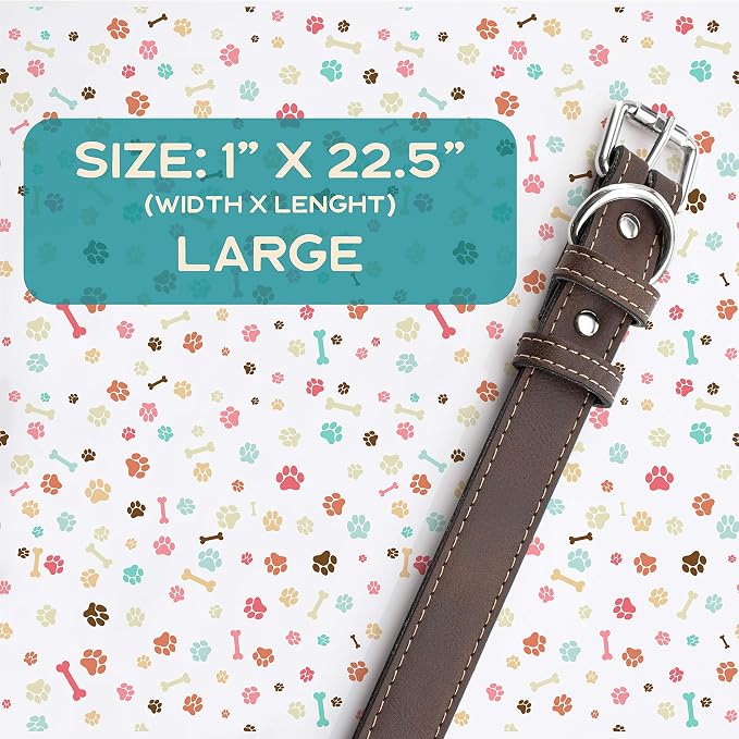 Personalized Leather Dog Collar | 3 Adjustable Sizes - 9 Icons with Your Pet's Name | Large - Pink | - Safe&Secure Pet Collars with ID, Custom Text for Dogs and Puppy - Small Medium Large Puppies