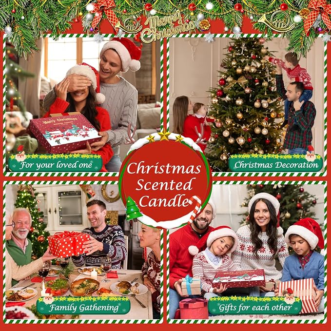 Christmas Scented Candles Gift Set, 12 PCS 3oz Aromatherapy Candles Gifts for Women Soy Wax Candles Gift for mom Portable Travel Tin Jar Candles for Birthday, Thanksgiving, Mother's Day