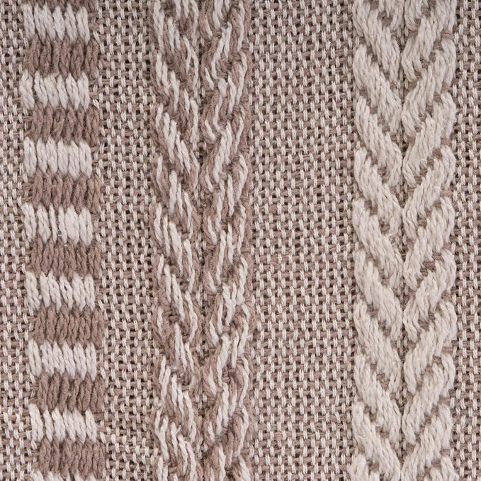 DII Braided Striped Decorative Throw Blanket, 50x60, Stone (Pack of 12)