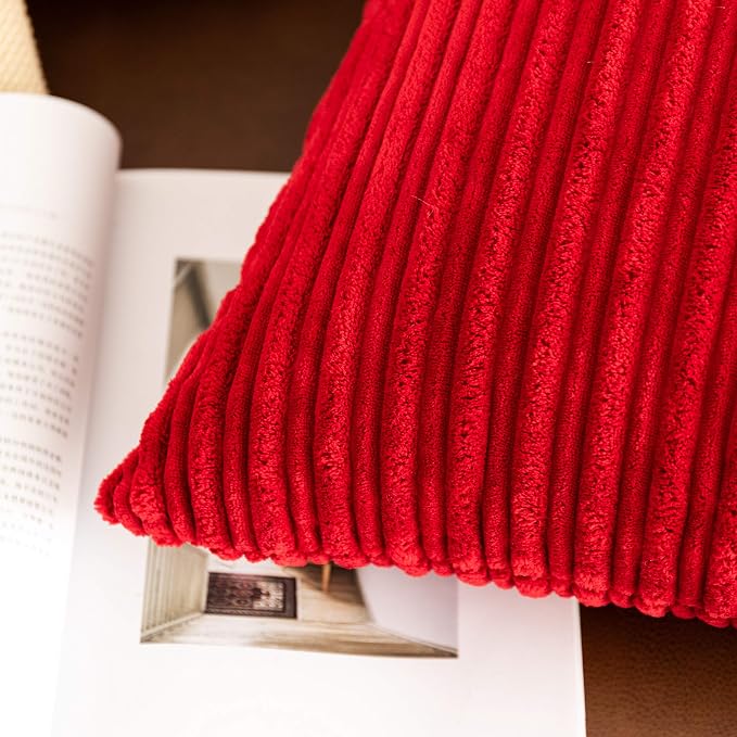 UGS UGASA Velvet Soft Soild Christmas Decorative Pillow Covers for Livingroom/Couch, 26"x26"(66x66cm), 1 Pc, Burgundy