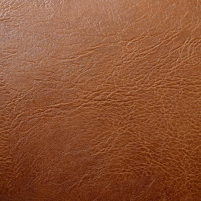 Fancy Homi Brown Boho Long Lumbar Faux Leather Body Decorative Throw Pillow Cover 14x40 Inch for Bedroom Couch Bed Sofa Bench, Thick Stylish Solid Square PillowCase, Rustic Modern Farmhouse Room Decor