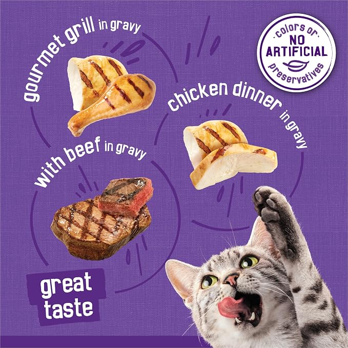 Purina Friskies Gravy Wet Cat Food Variety Pack, Meaty Bits - (2 Packs of 12) 5.5 oz. Cans