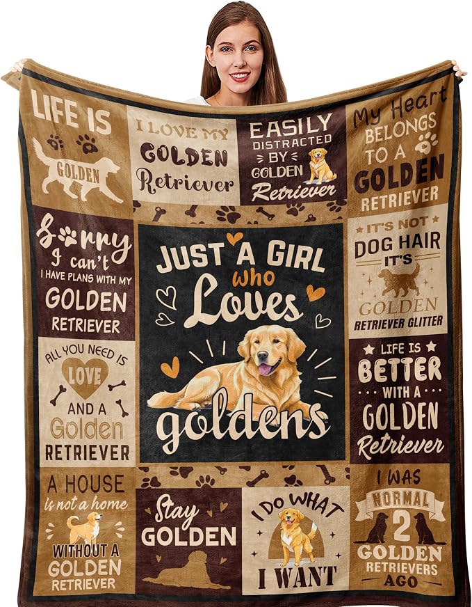 Golden Retriever Gifts for Women, Golden Retriever Blanket 50"x60" | Gifts for Golden Retriever Lovers/Mom/Owners, Golden Retriever Gifts/Decor for Adults/Girls/Teens/Her for Birthday/Christmas