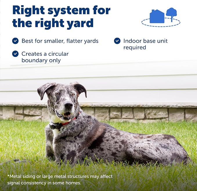 PetSafe Wireless Pet Containment System, Up to 1/2 Acre | Wireless Fence, Tone & Static Correction, Proprietary Circular Boundary with No Wire, Static-Free Re-Entry, Dogs 8 lb+